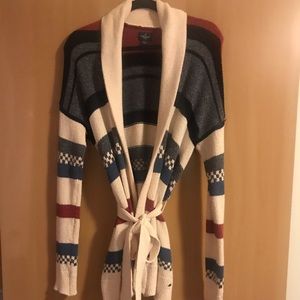 American eagle knit cardigan ties at waist